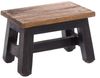 DESIGN DELIGHTS Rustikaler FUSSHOCKER Monte | 21 x 30 x 20 cm (HxBxT), Mahagoni Recyclinholz | Holzhocker | Farbe: 04 schwarz-Natur Bild 2