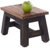 DESIGN DELIGHTS Rustikaler FUSSHOCKER Monte | 21 x 30 x 20 cm (HxBxT), Mahagoni Recyclinholz | Holzhocker | Farbe: 04 schwarz-Natur Bild 3