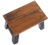 DESIGN DELIGHTS Rustikaler FUSSHOCKER Monte | 21 x 30 x 20 cm (HxBxT), Mahagoni Recyclinholz | Holzhocker | Farbe: 04 schwarz-Natur Bild 4