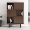 IDIMEX Highboard SIMONA, Wohnzimmerschrank offene Fächer & 3 Türen Massivholz nussbaum farben Bild 2