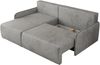 Ecksofa für das Wohnzimmer, mit losen Kissen, Schlaffunktion und Bettkästen, L-förmiges Ecksofa mit Armlehnen, Wellenfeder - ARPA - Hellgrau Velours - linke Seite Bild 5