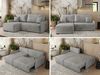 Ecksofa für das Wohnzimmer, mit losen Kissen, Schlaffunktion und Bettkästen, L-förmiges Ecksofa mit Armlehnen, Wellenfeder - ARPA - Hellgrau Velours - linke Seite Bild 2