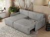 Ecksofa für das Wohnzimmer, mit losen Kissen, Schlaffunktion und Bettkästen, L-förmiges Ecksofa mit Armlehnen, Wellenfeder - ARPA - Hellgrau Velours - linke Seite Bild 4