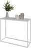AX LIVING Konsole für Flur Lortie 100 cm weiß mit weißem Metallgestell Bild 2