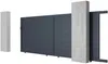 Vente-unique - NAZARIO Eingangstor PlastikMetallMetall Grau - B 4,6 cm x H 178 cm x L 390 cm Bild 4