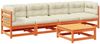 vidaXL 5-tlg. Garten-Sofagarnitur mit Kissen Wachsbraun Kiefernholz 3299276 Bild 2