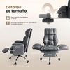 Patbrela Drehstuhl Bürostuhl Chefsessel Ergonomisch mit klappbaren Armlehnen, Gaming Stuhl mit Fußstütze & 135° Verstellbarer Rückenlehne Bild 2