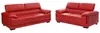 Vente-unique - MACELO Couchgarnitur Leder Rot - B 97 cm x H 75 cm x L 204 cm170 cm Bild 2
