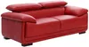 Vente-unique - MACELO Couchgarnitur Leder Rot - B 97 cm x H 75 cm x L 204 cm170 cm Bild 5