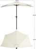 Sekey Sonnenschirm Halbrund, Terrassenschirm mit Kurbel, UV50+ Schutz, Halbrundschirm für Balkon, Creme, Ø 270 x 230 cm Bild 3
