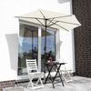 Sekey Sonnenschirm Halbrund, Terrassenschirm mit Kurbel, UV50+ Schutz, Halbrundschirm für Balkon, Creme, Ø 270 x 230 cm Bild 2