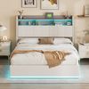 Simurq Polsterbett LED Doppelbett 140x200 cm, Hydraulisch Stauraumbett Samt (1-tlg, LED-Beleuchtung, USB Ladestation), Modernes Jugendbett Boxspringbett mit Bettkasten und Lattenrost Bild 2
