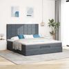 vidaXL Ottoman-Bett mit Matratzen Dunkelgrau 160x200 cm Samt 3313482 Bild 3