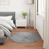vidaXL Teppich aus Kunstschaffell TAFALLA Grau Ø 100 cm Polyester 42021536 Bild 4