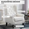 HOMCOM Sessel Einzelsessel, Akzentsessel mit Tufting Holzfüße (Ohrensessel, 1-St, Relaxsessel), für Wohnzimmer, Cremeweiß Bild 4