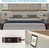 Merax Doppelbett Bettanlage mit 2 LED Nachtkommoden, Lattenrost, Holz beige / weiß, 180x200 cm Bild 5