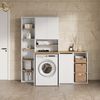 Livinity® Waschmaschinenumbauschrank Paolina, Weiß/Artisan, 68 x 88.2 cm 2 Teile mit Regal (1-St) Bild 2