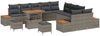 vidaXL Gartensofa-set mit Kissen mit Speicher 13 pcs Grau Poly Rattan 3364928 Bild 2