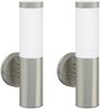 vidaXL Außenwandleuchte 2 pcs Silber 15 x 7,5 x 33 cm 4005952 Bild 2