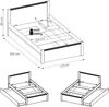 Bettgestell 120x200 cm Liegefläche, mit Bettschublade weiß NAVA-129 Bild 5