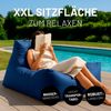 Lumaland Sitzsack-Lounge In-& Outdoor 380l navyblau mit Flaschenhalter Bild 3