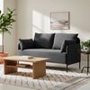 Couch BERND 2-Sitzer Stoff - 131 x 79 x 79 cm, Stoff, Schwarz | Sofa Loungesofa für Wohnzimmer Schlafzimmer Leseecke Bild 3