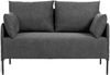 Couch BERND 2-Sitzer Stoff - 131 x 79 x 79 cm, Stoff, Schwarz | Sofa Loungesofa für Wohnzimmer Schlafzimmer Leseecke Bild 4