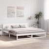 vidaXL Bettrahmen mit Kopfteil Weiß 180 x 200 cm Massives Kiefernholz 873263 Bild 3