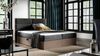 Boxspringbett Bett LAMBROS 200x200 cm Dunkel Eiche Stoff Schwarz inkl. Bettkasten Bild 1