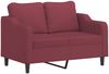 vidaXL 2-tlg. Sofagarnitur mit Kissen Weinrot Stoff 3201808 Bild 3