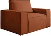 Vente-unique - AMELIA Sessel SamtStoff Rot - B 86 cm x H 85 cm x L 120 cm Bild 3