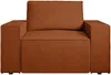 Vente-unique - AMELIA Sessel SamtStoff Rot - B 86 cm x H 85 cm x L 120 cm Bild 2