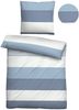 biberna Mako-Satin Bettwäsche 0615210 BLOCKSTREIFEN, taubenblau, 1x 155x220 cm + 1x 80x80 cm Bild 5
