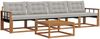 vidaXL Outdoor-Sofagarnitur mit Kissen 5 pcs Natürlich und Hellgrau 3369174 Bild 2