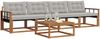 vidaXL Outdoor-Sofagarnitur mit Kissen 5 pcs Natürlich und Hellgrau 3369174 Bild 3