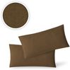 Kissenbezug Hülle Doppelpack mit Reißverschluss 40 x 80 cm Jersey Schokobraun Bild 2