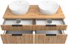 Waschtisch-Set >Nizza< in Wotaneiche, schwarz - 120x200x47cm (BxHxT) Bild 4