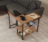 Dmora Wohnzimmertisch Lagaros, Niedriger Wohnzimmertisch, Kaffeeregal, Couchtisch für Sofa, 70x76 h63 cm, Eiche und Schwarz Bild 4