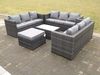 Fimous Rattan Garten Möbel Lounge Sofa im Freien mit länglichem Couchtisch mit großem Fußhocker Bild 4