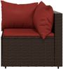 vidaXL 3-tlg. Garten-Lounge-Set mit Kissen Braun Poly Rattan 319812 Bild 5