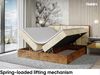 MEBLINI Boxspringbett LOFTY 1 180x220 cm mit Bettkasten - H3/Beige Samt Polsterbett - Doppelbett mit Topper & Taschenfederkern-Matratze Bild 4