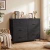 SONGMICS Kommode mit 5 Schubladen, Schubladenschrank mit Metallgestell, 98,7 x 30 x 74,7 cm, Schwarz Bild 3