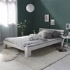 Doppelbett mit Bettkasten 140x200 cm Lattenrost Bett Weiß Holzbett Bettgestell Futonbett Bild 3