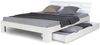 Doppelbett mit Bettkasten 140x200 cm Lattenrost Bett Weiß Holzbett Bettgestell Futonbett Bild 2