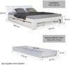 Doppelbett mit Bettkasten 140x200 cm Lattenrost Bett Weiß Holzbett Bettgestell Futonbett Bild 4