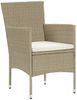 vidaXL 5-tlg. Garten-Essgruppe Poly Rattan Beige 3058490 Bild 3