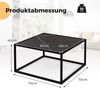 Couchtisch Marmor Optik Rechteckiger Kaffeetisch mit Tischplatte aus Kunstmarmor 70 x 70 x 40 cm Schwarz Bild 4