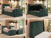 Bett mit Matratze, Boxspringbhett TILIANO DUO 90, Einzelbett 90 x 200 cm, Multipocket-Matratze 7-Zonen-Taschenfederkern - Dunkelgrün Cordstoff - H4 - Links - Topper T25 Bild 2