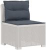 vidaXL 6-Sitzer Garten Sofa mit Kissen Rattan Look PP Weiß 3444133 Bild 3