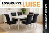 Deine Möbel 24 Essgruppe LUISE Tischgruppe Glamour Tisch mit 4 / 6 Stühlen Esszimmer, (Graphit Anthrazit Dunkelgrau Grau Beige Schwarz, 7-tlg, Wohnzimmer, Esstisch aus Massivholz), in Weiß hochglanz Stühle in Samt Velour 140 x 80 x 180 170 x 90 x 210 Bild 3